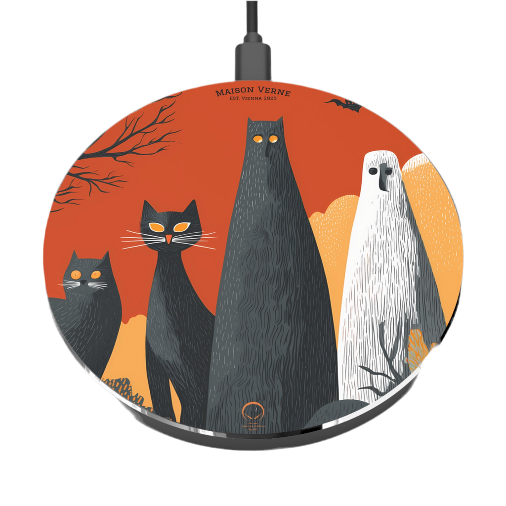 Maison Verne Halloween Ltd. Edition Wireless Charger "Midnight Watchers" - 🎃👻 Wicked Elegance No. 48 👻🎃