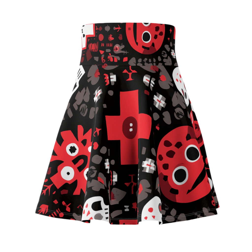 Maison Verne Halloween Ltd. Edition Women's Skater Skirt "Occult Patterns" - 🎃👻 Wicked Elegance No. 75 👻🎃