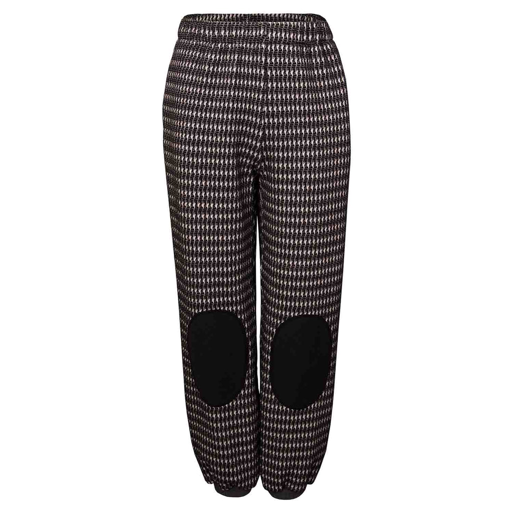 Black and White pied de poule Kids Pants with Knee Patches