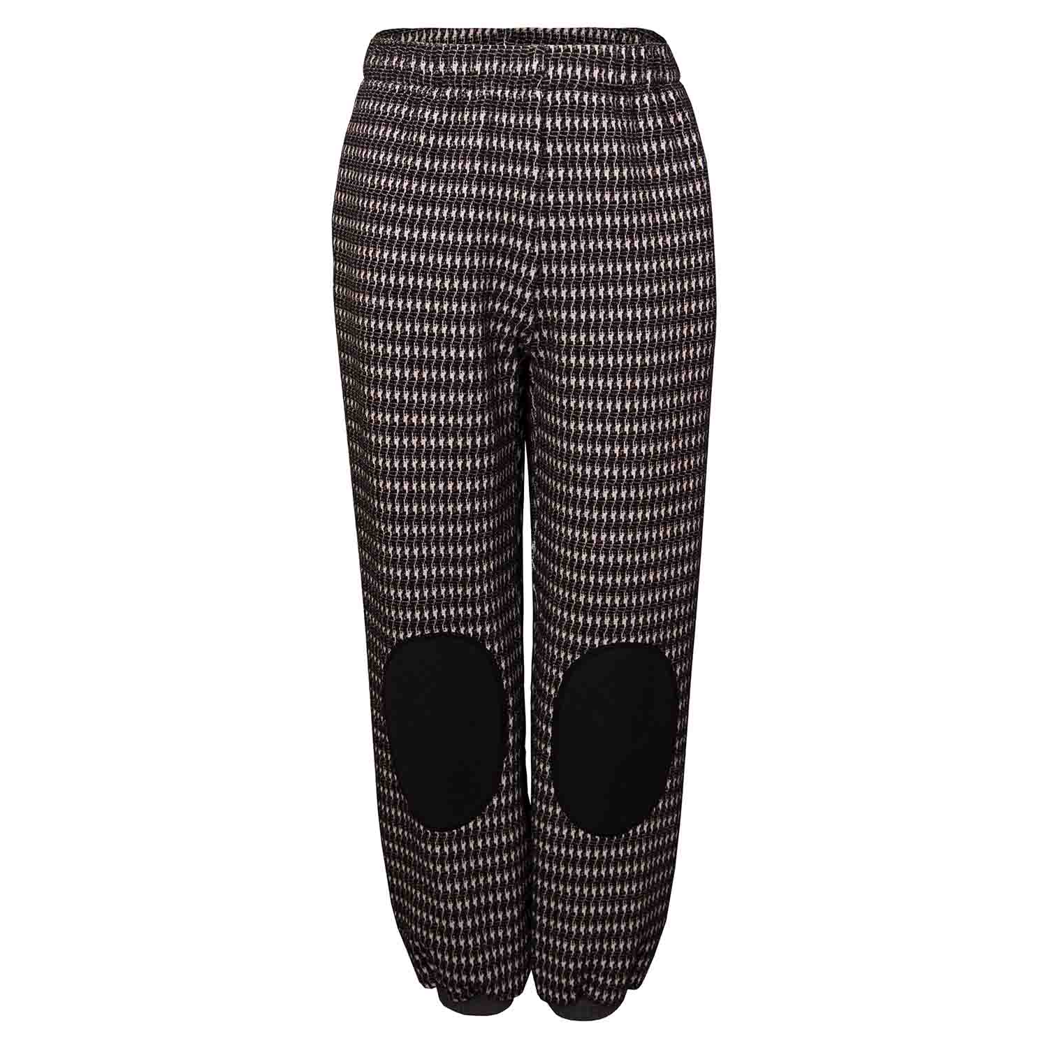 Black and White pied de poule Kids Pants with Knee Patches