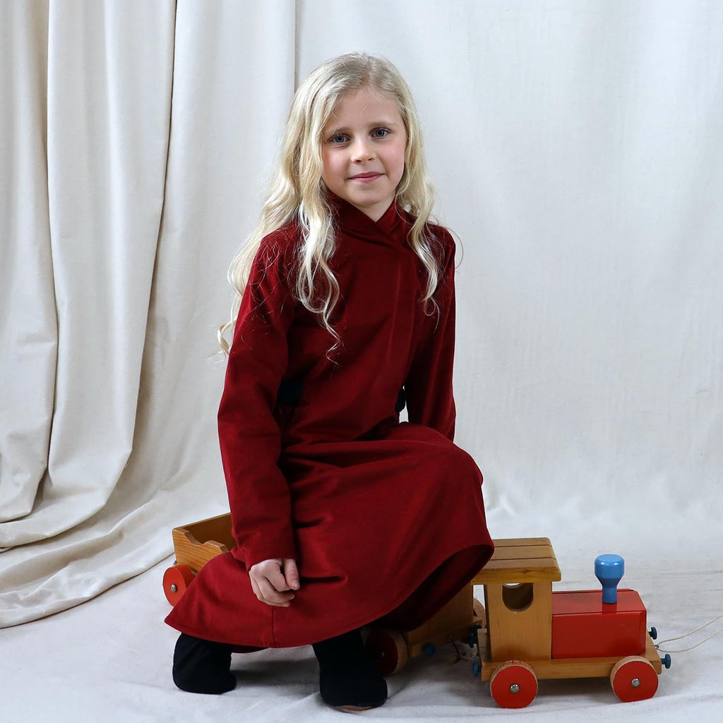 Red Corduroy Turtleneck Dress