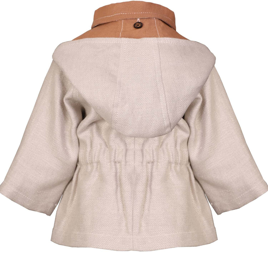 Beige Baby Jacket with Hood