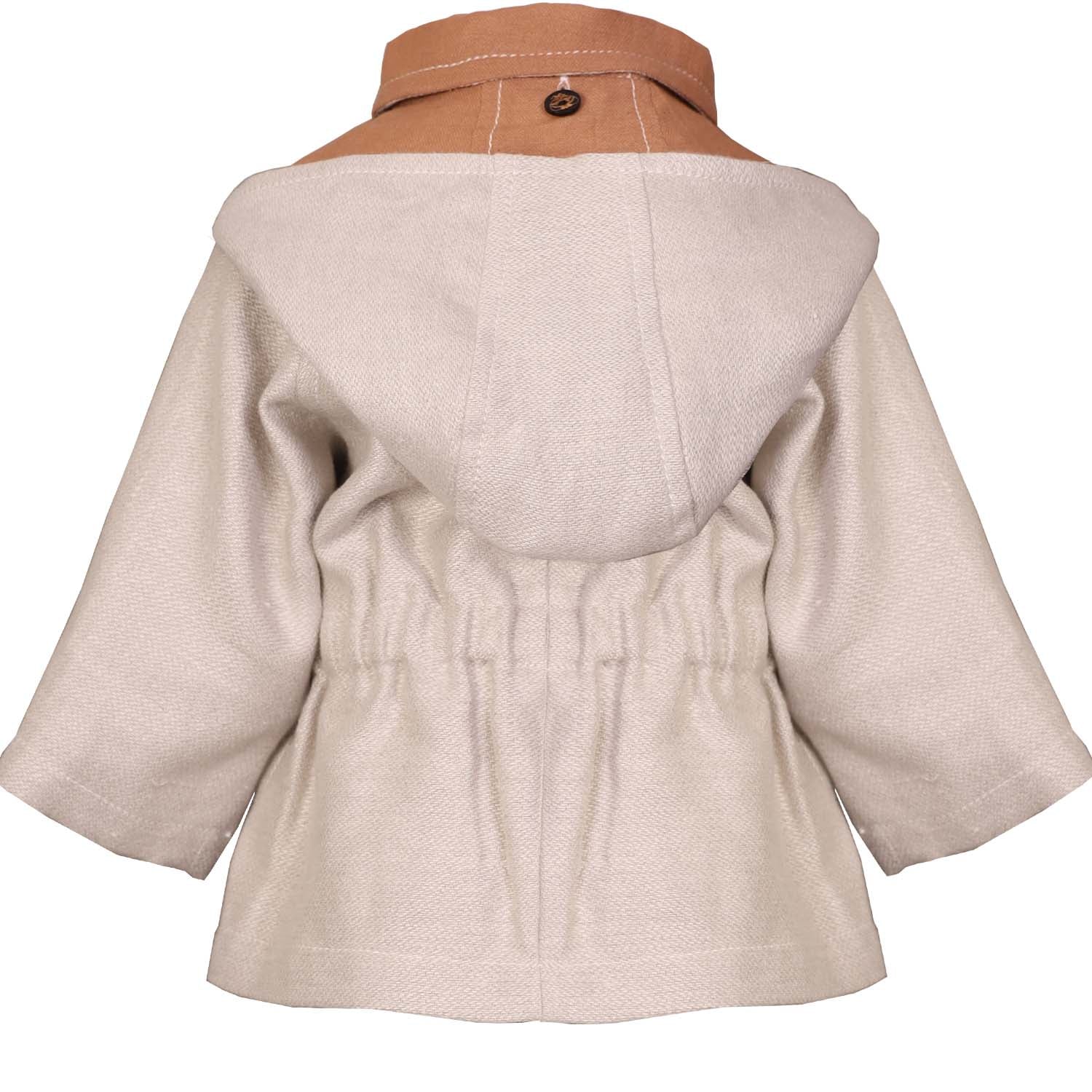 Beige Baby Jacket with Hood