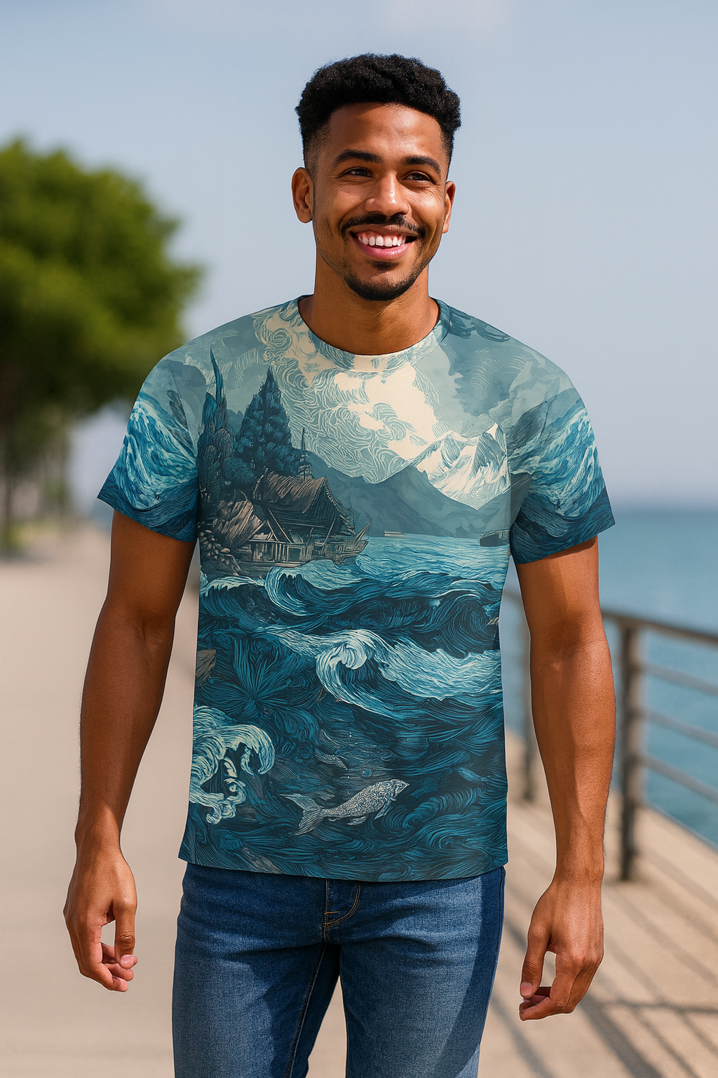 Men's Shirt "Tides of the Untamed North", Opal Depths No. 40