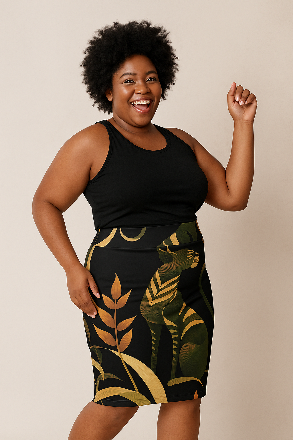 Plus Size Bleistiftrock "Ember in the Leaves" - Wilderness Whisper No. 50