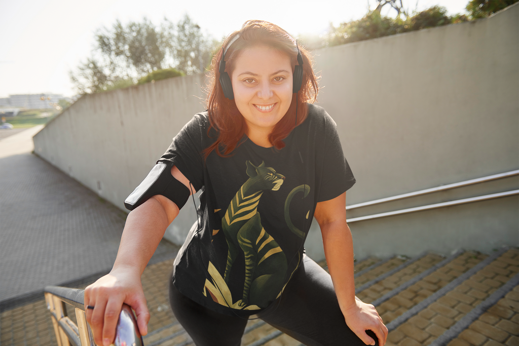 Plus Size Women's T-shirt "Ember in the Leaves" - Wilderness Whisper No. 50