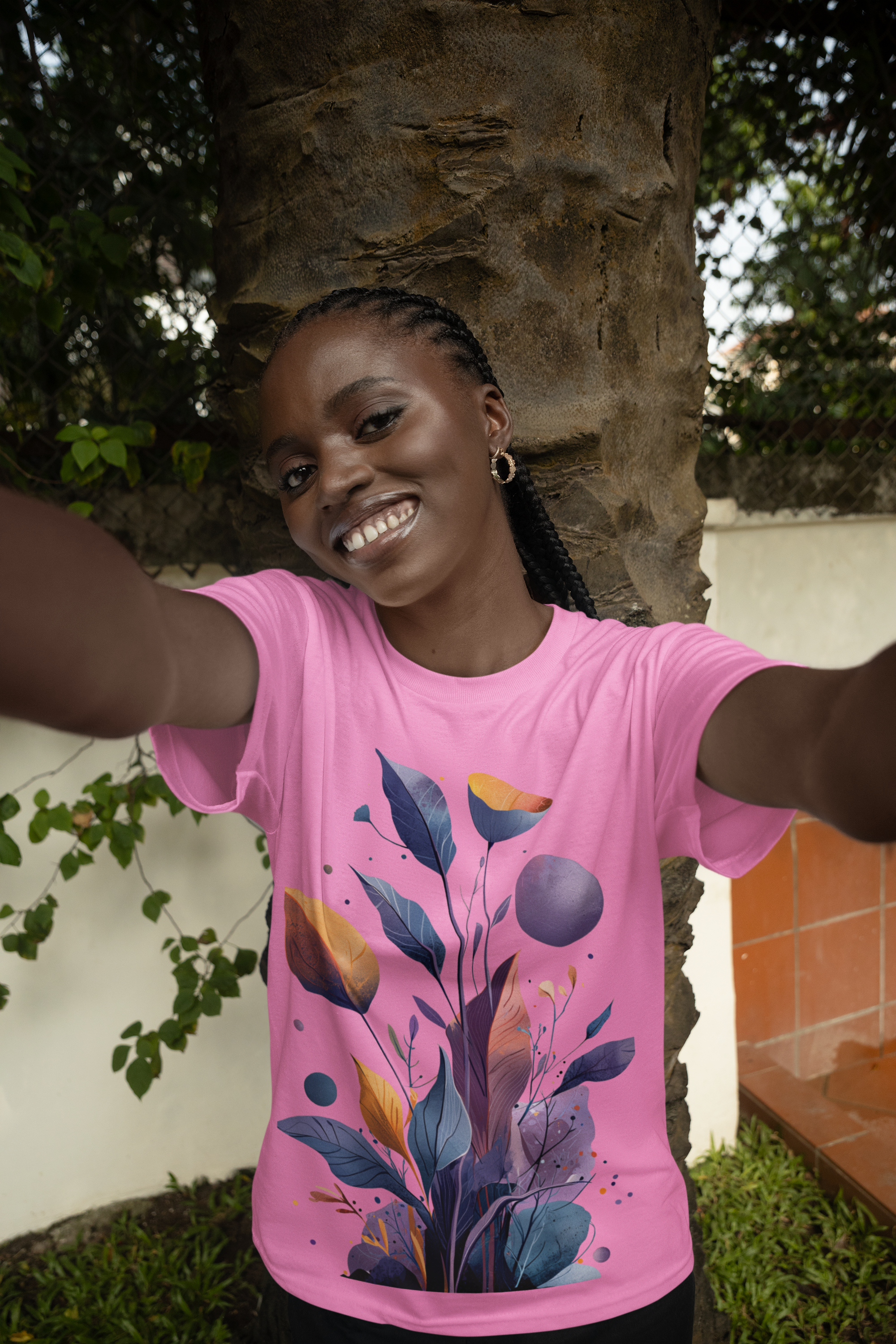 Damen T-shirt "Celestial Bloom" - Cosmic Botanicals No. 30 (rosa)