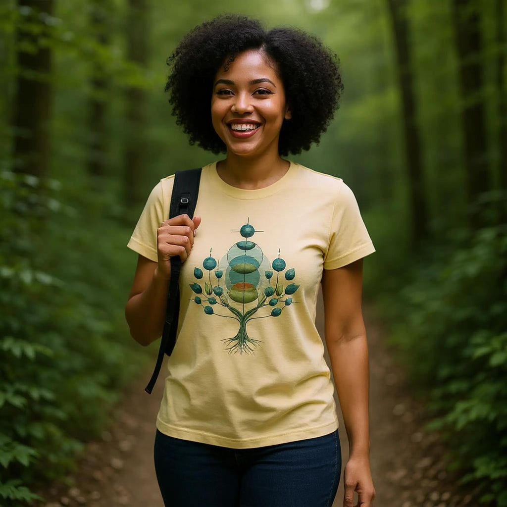 Women's T-shirt "Verdant Pulse" - Cosmic Botanicals No. 46 (EU)