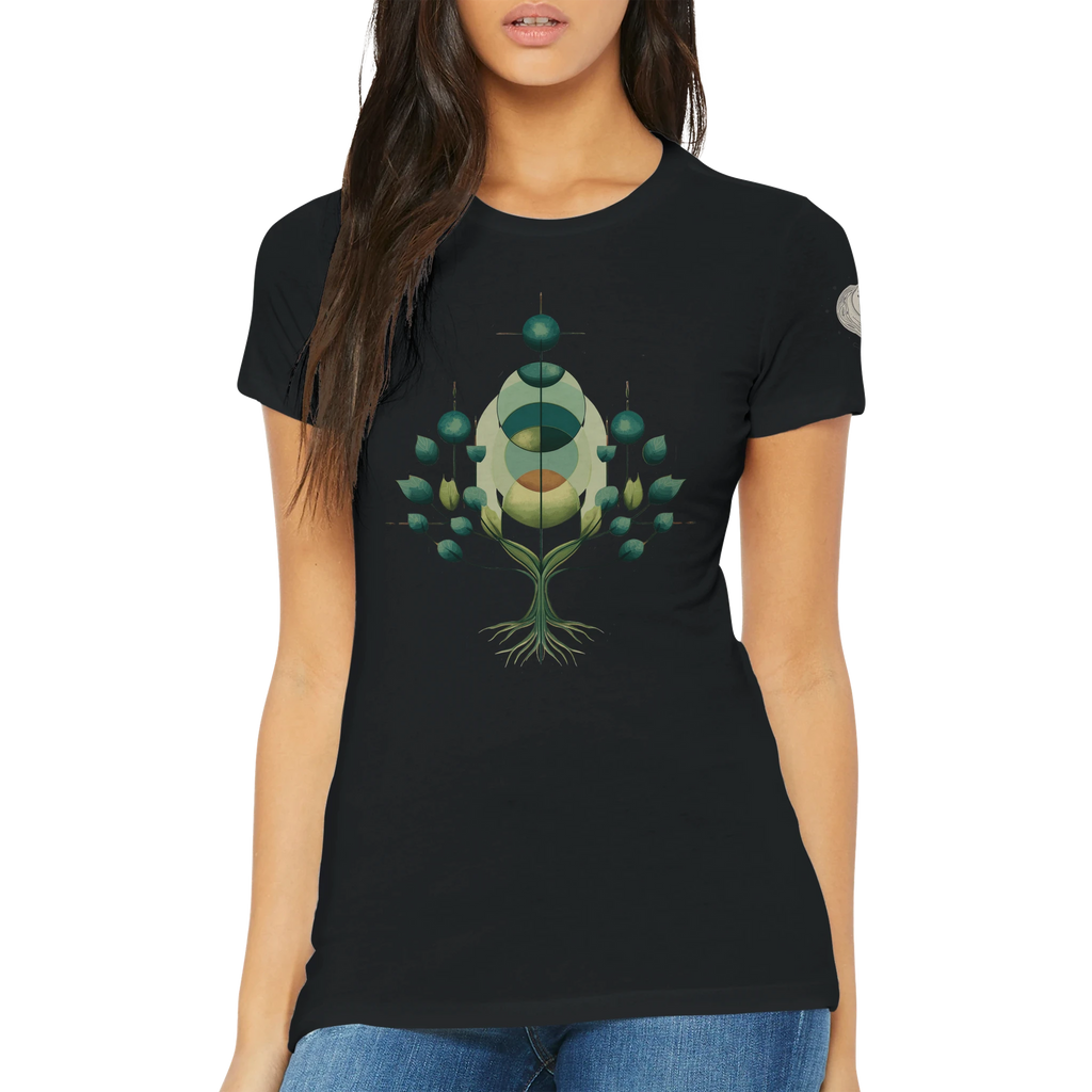 Women's T-shirt "Verdant Pulse" - Cosmic Botanicals No. 46 (EU)