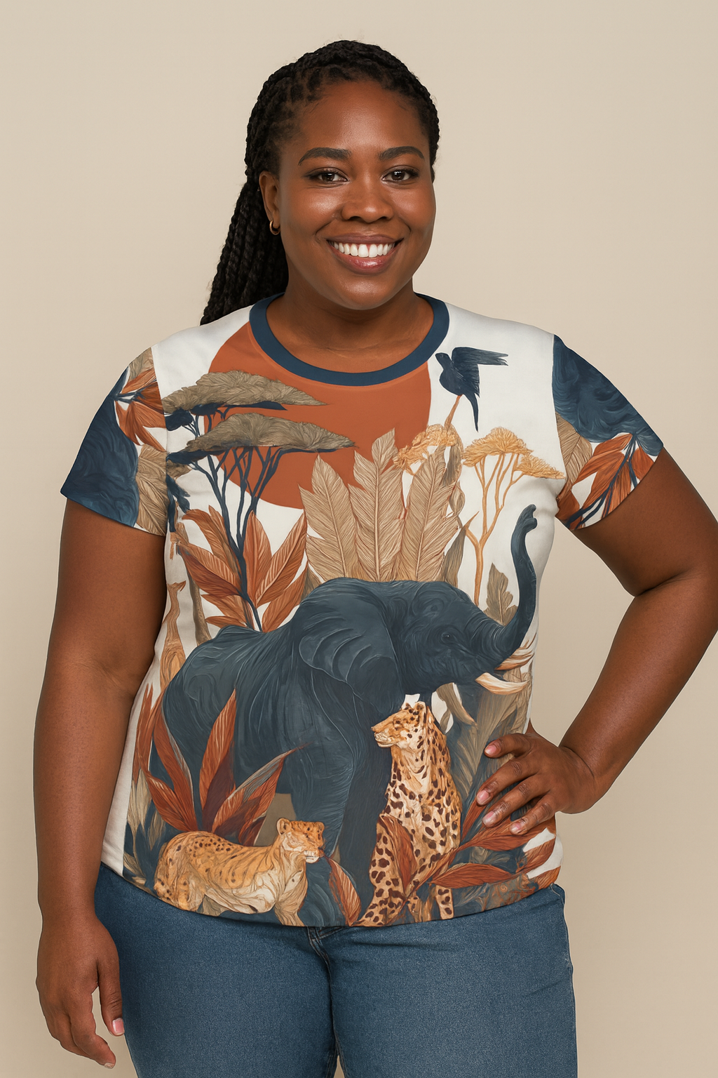 Women's T-shirt "Savannah Royal" - Wilderness Whisper No. 07 PLUS SIZE