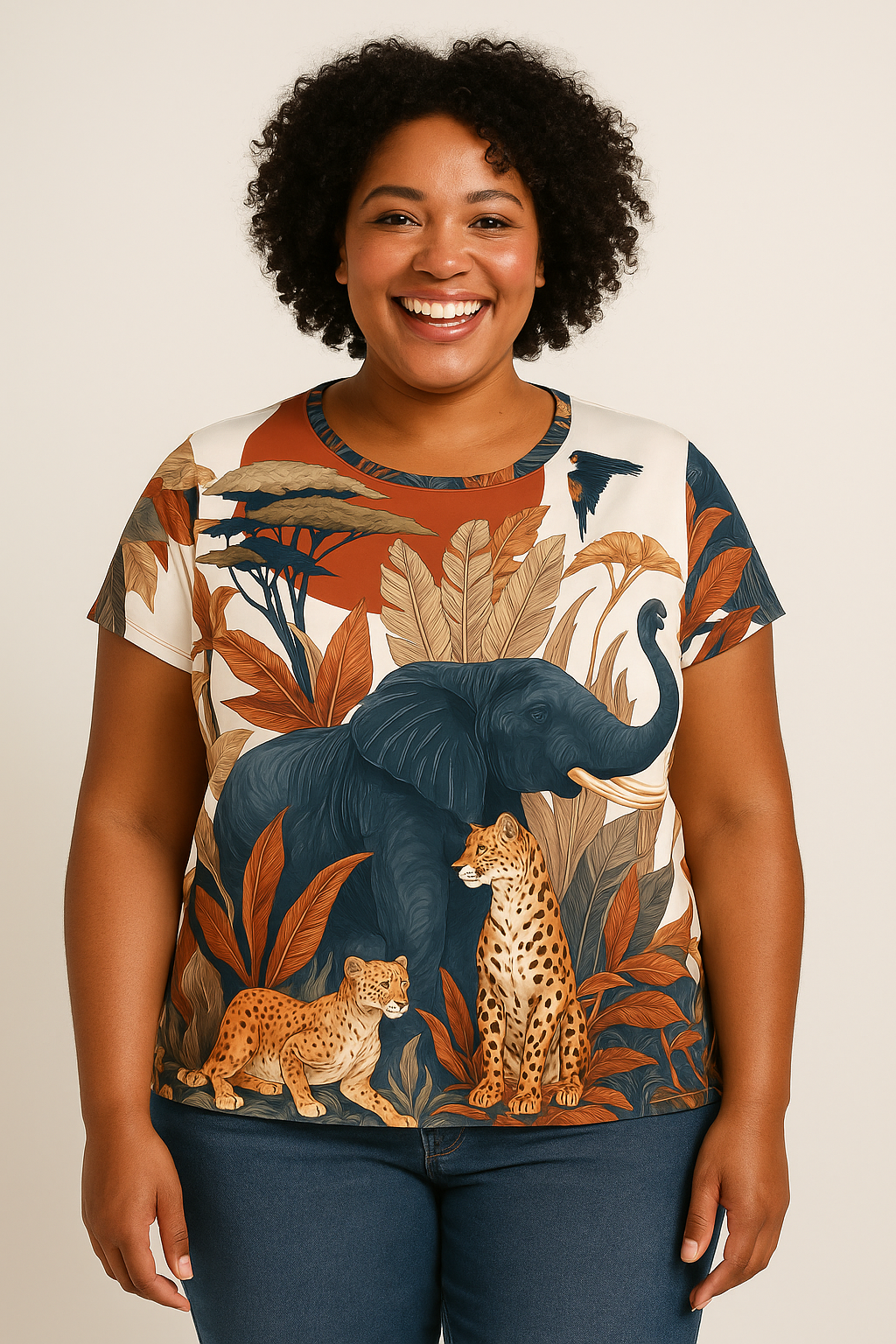 Women's T-shirt "Savannah Royal" - Wilderness Whisper No. 07 PLUS SIZE