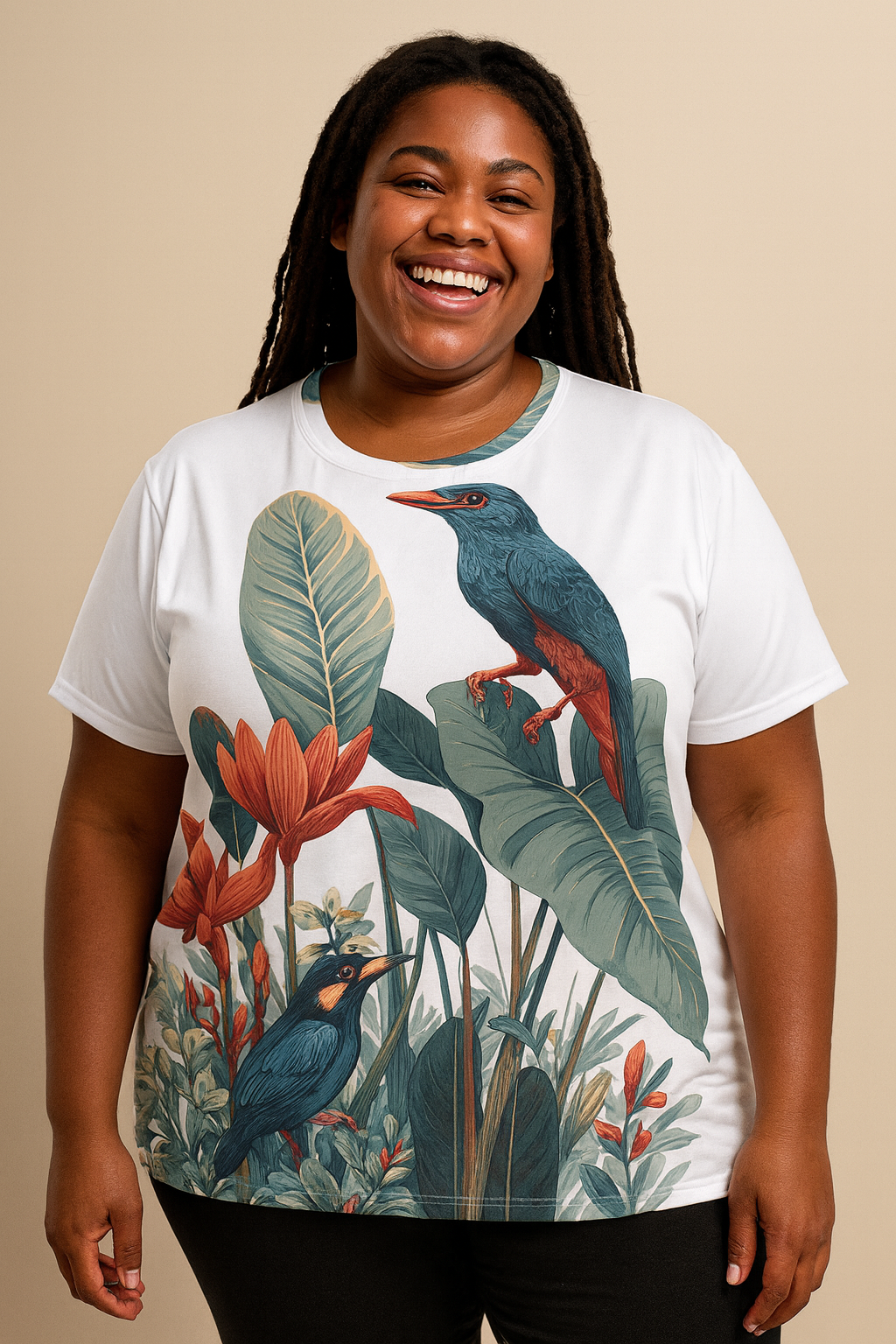 Plus Size Damen T-shirt "Tropical Reverie" - Wilderness Whisper No. 41