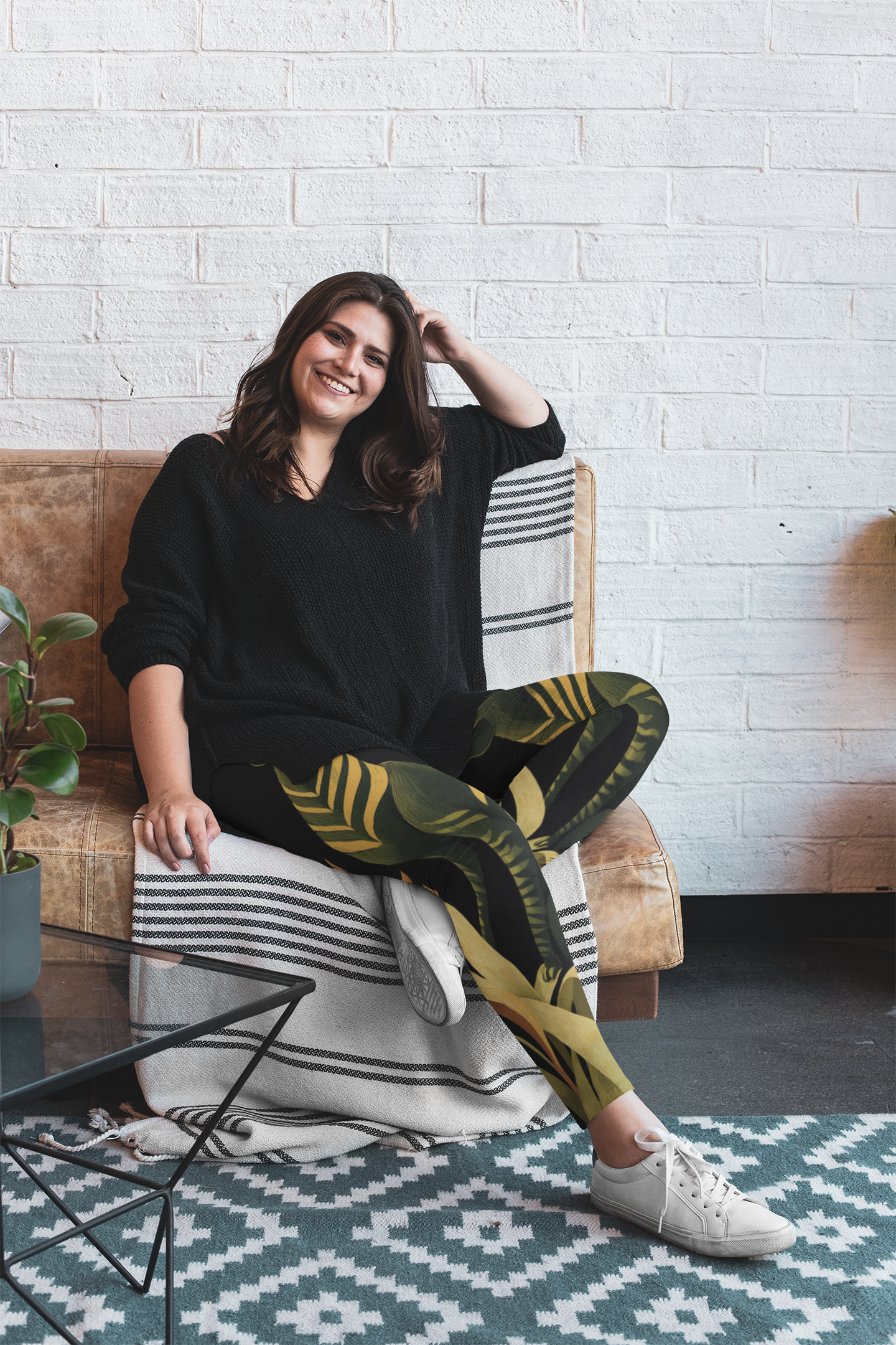 Plus Size Leggings "Ember in the Leaves" - Wilderness Whisper No. 50