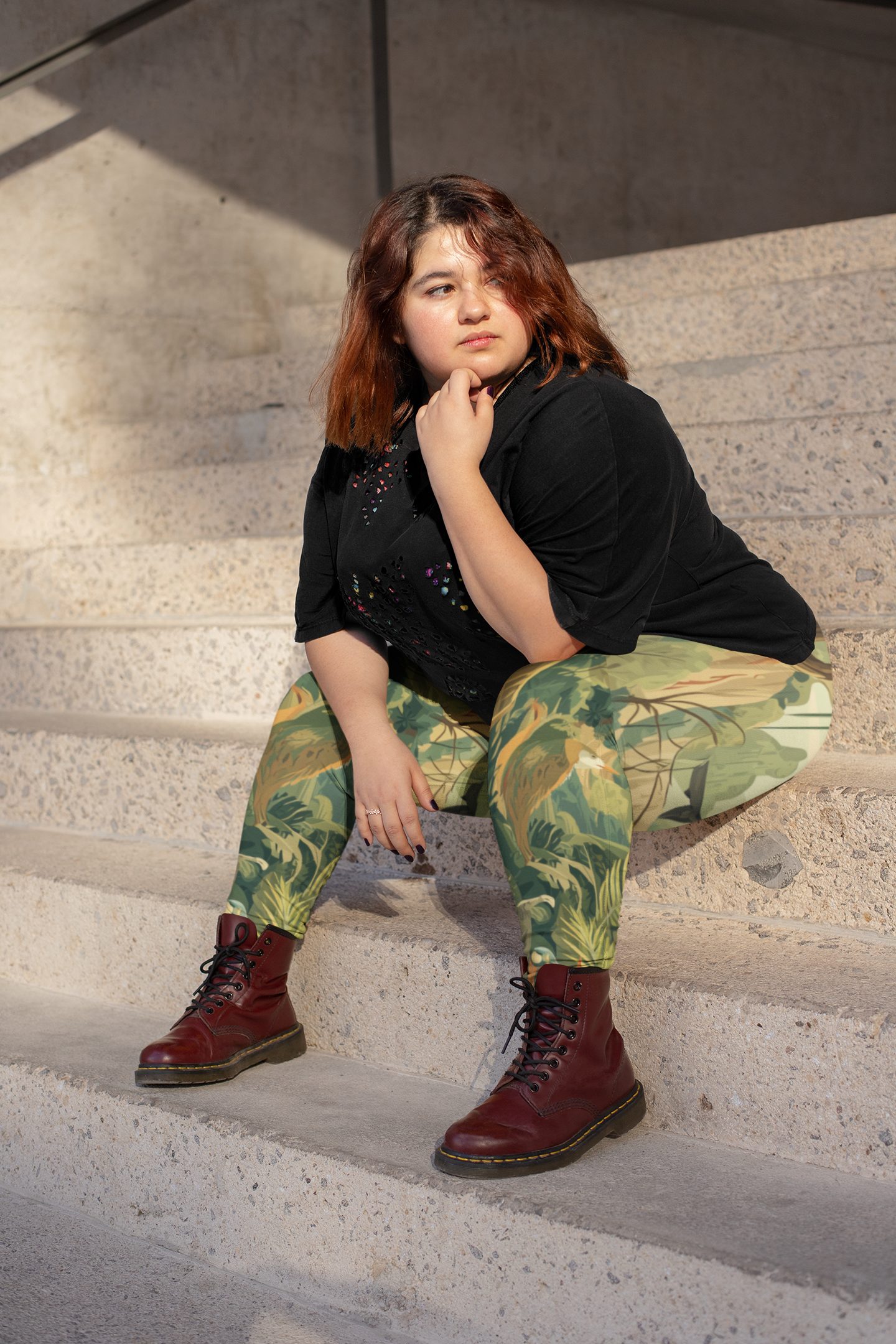 Plus Size Leggings "The Hidden Wild" - Wilderness Whisper No. 56