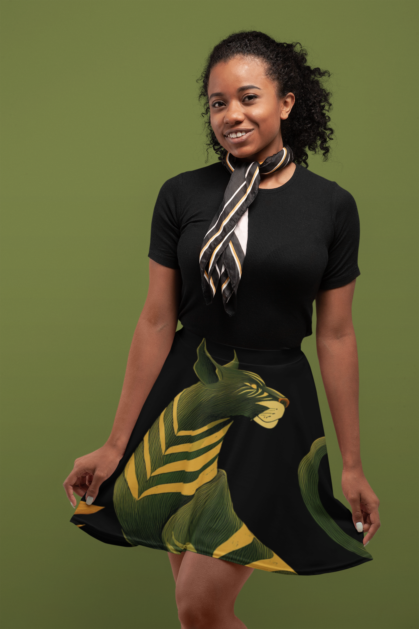 Skater skirt "Ember in the Leaves" - Wilderness Whisper No. 50